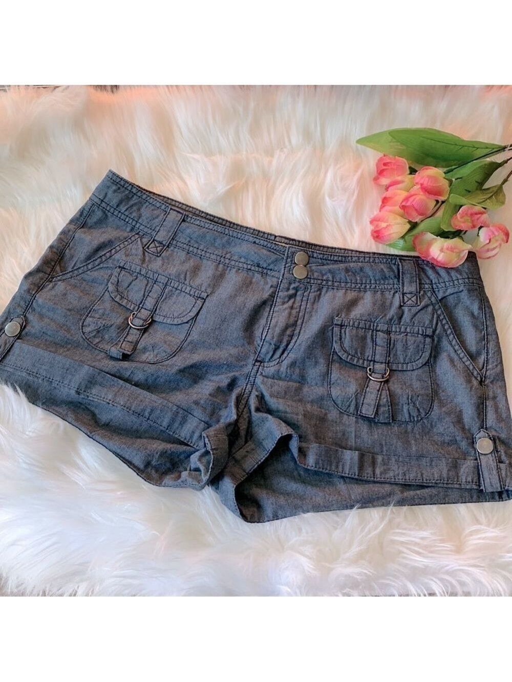 Mossimo Supply Co Blue Short Shorts